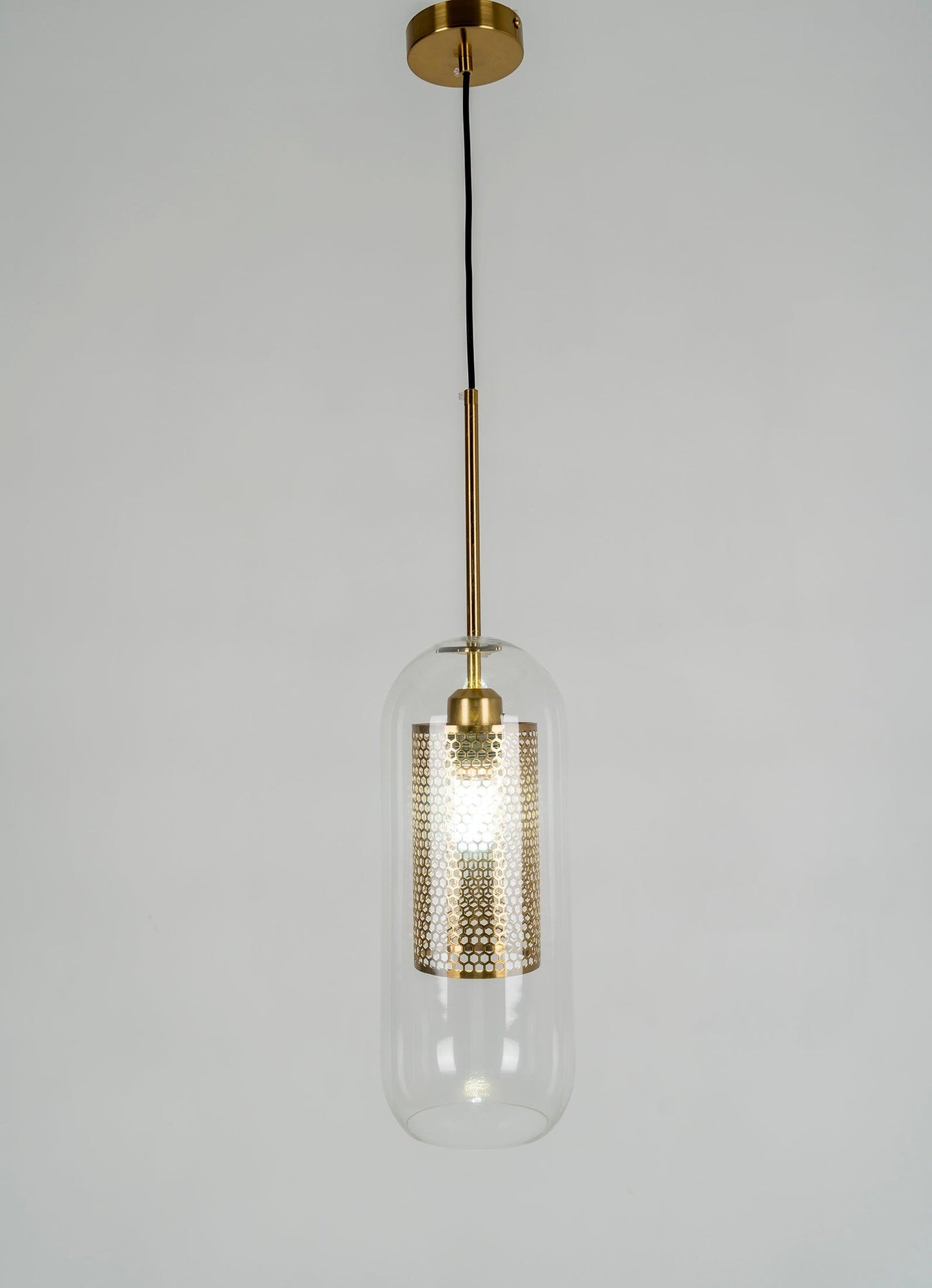 Sleek Round Cut Glass Pendant Light Fixture