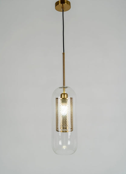 Sleek Round Cut Glass Pendant Light Fixture