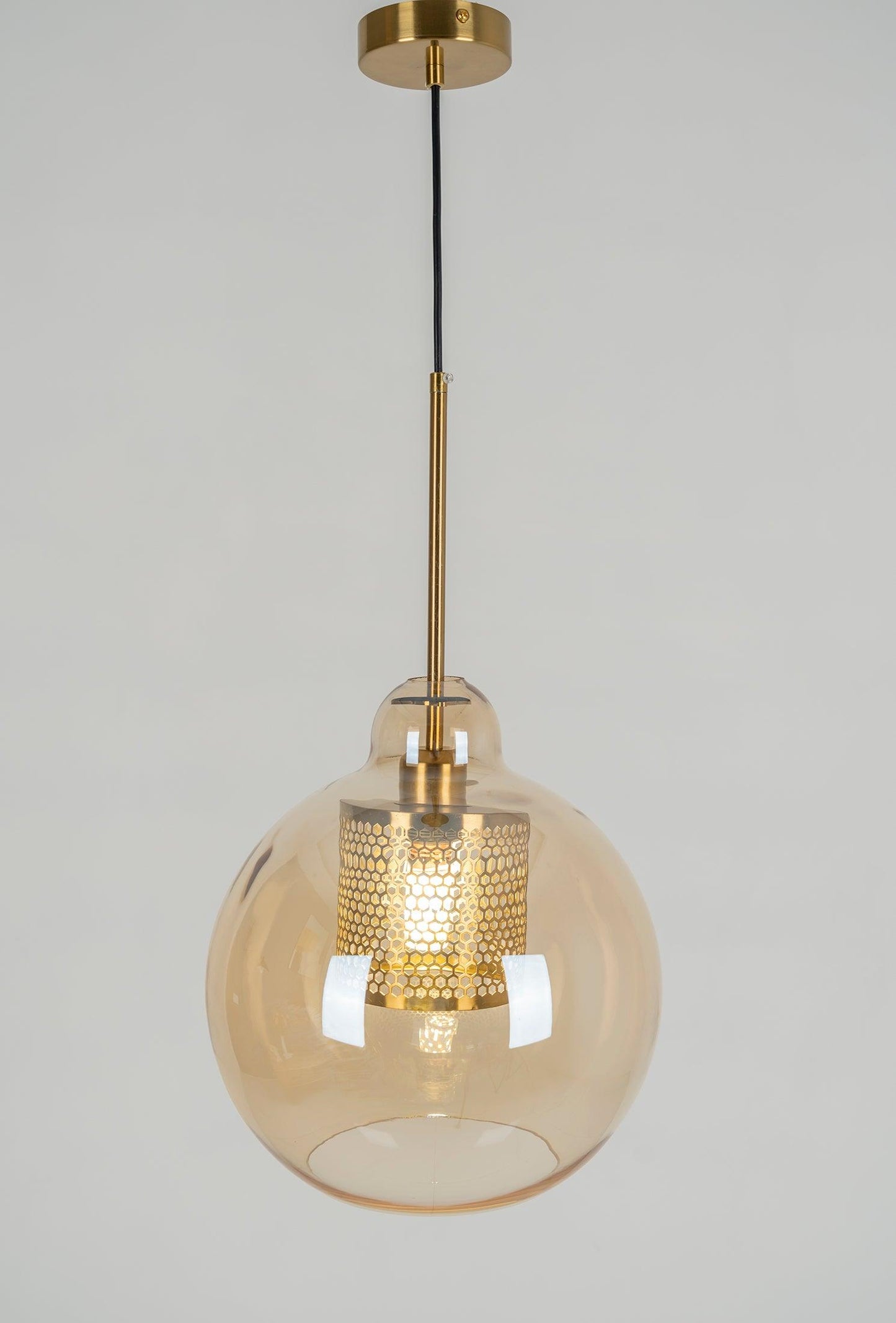 Sleek Round Cut Glass Pendant Light Fixture