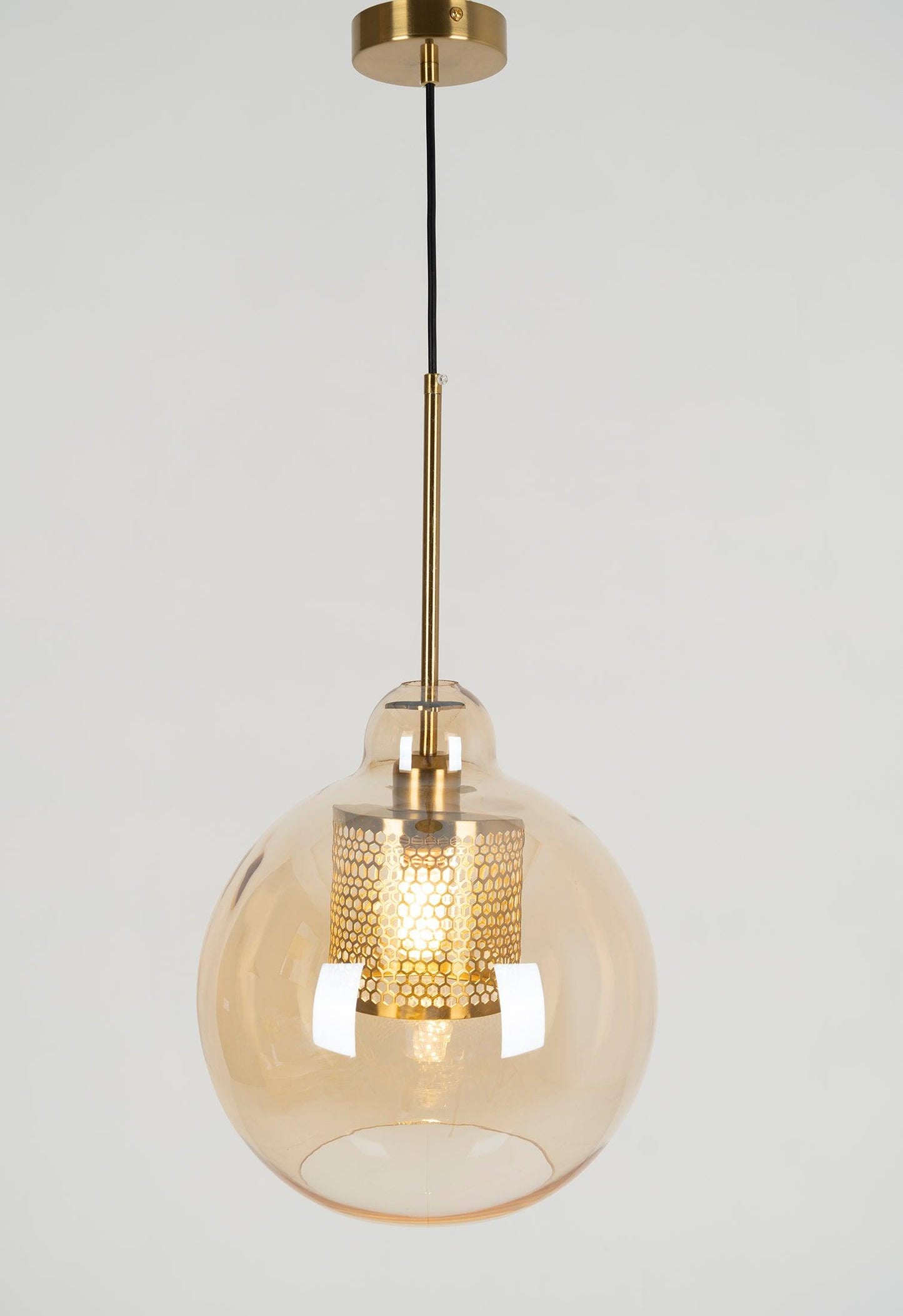 Sleek Round Cut Glass Pendant Light Fixture