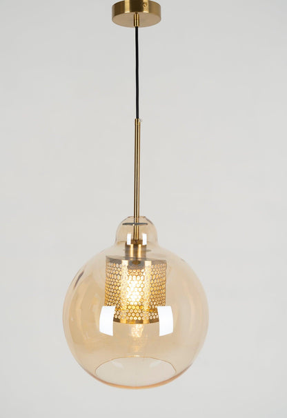 Sleek Round Cut Glass Pendant Light Fixture
