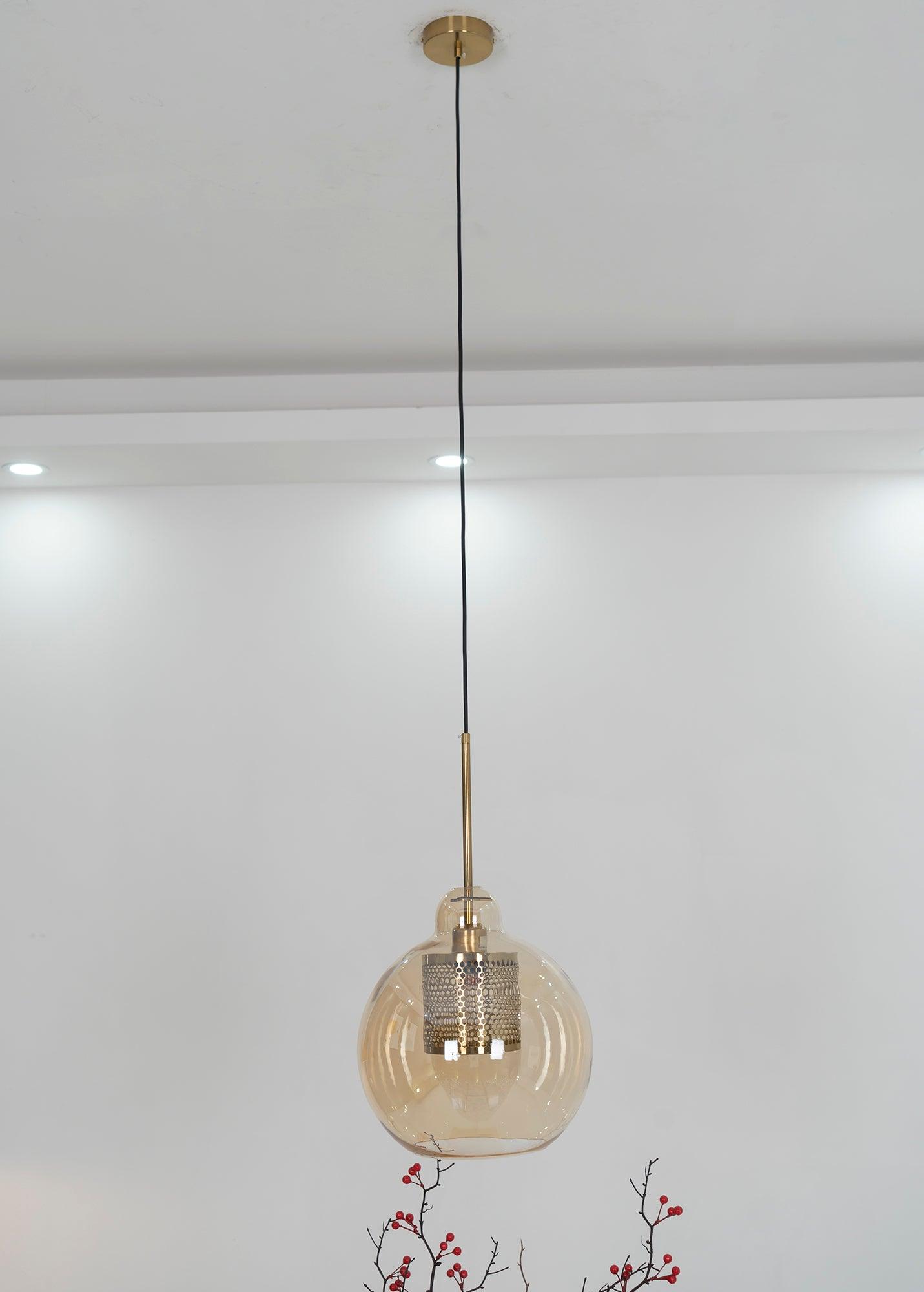 Sleek Round Cut Glass Pendant Light Fixture