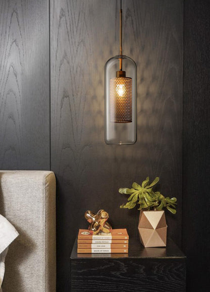 Sleek Round Cut Glass Pendant Light Fixture