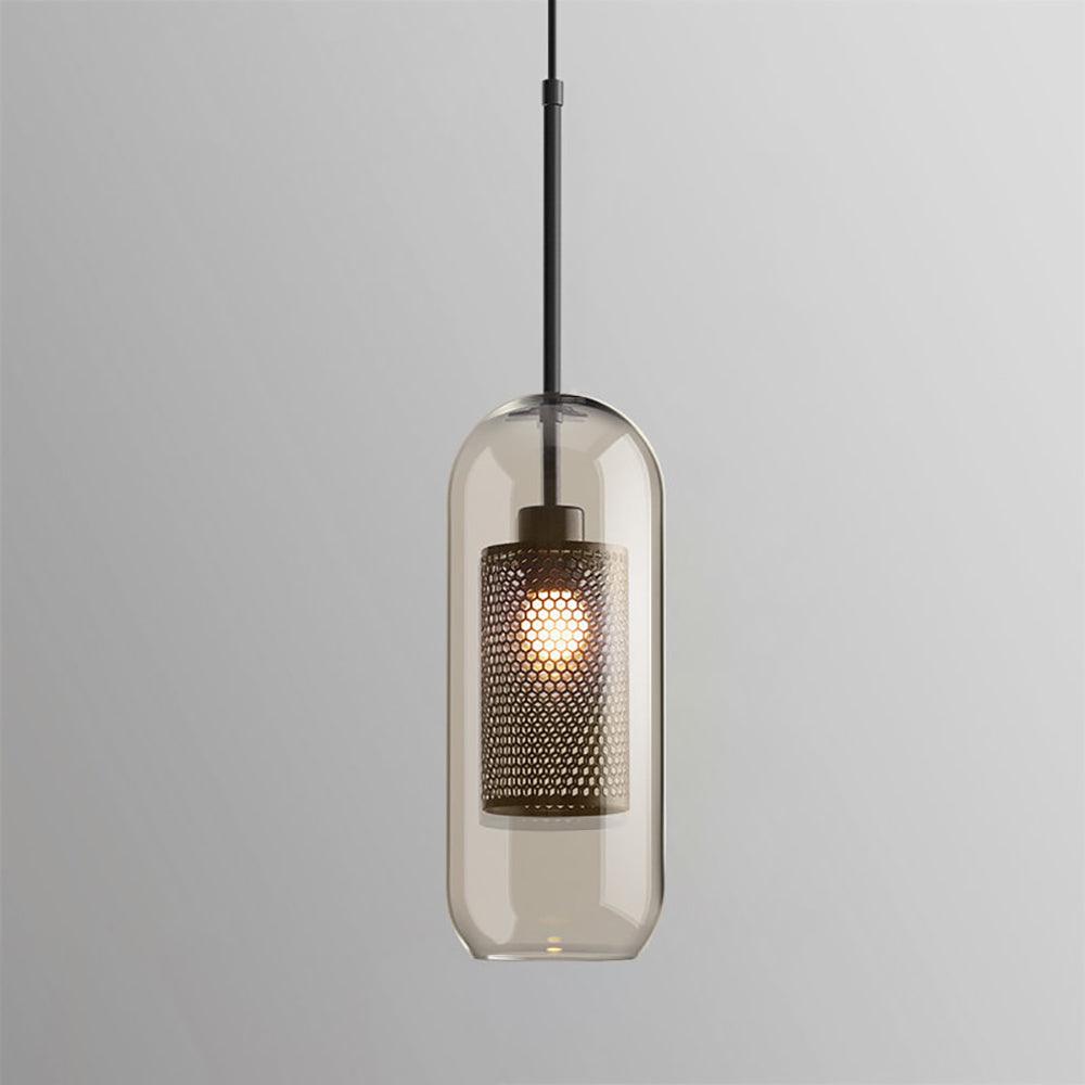 Sleek Round Cut Glass Pendant Light Fixture