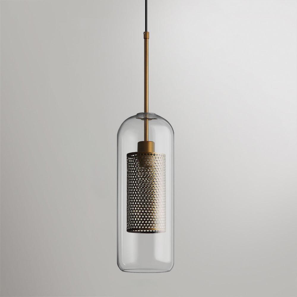 Sleek Round Cut Glass Pendant Light Fixture