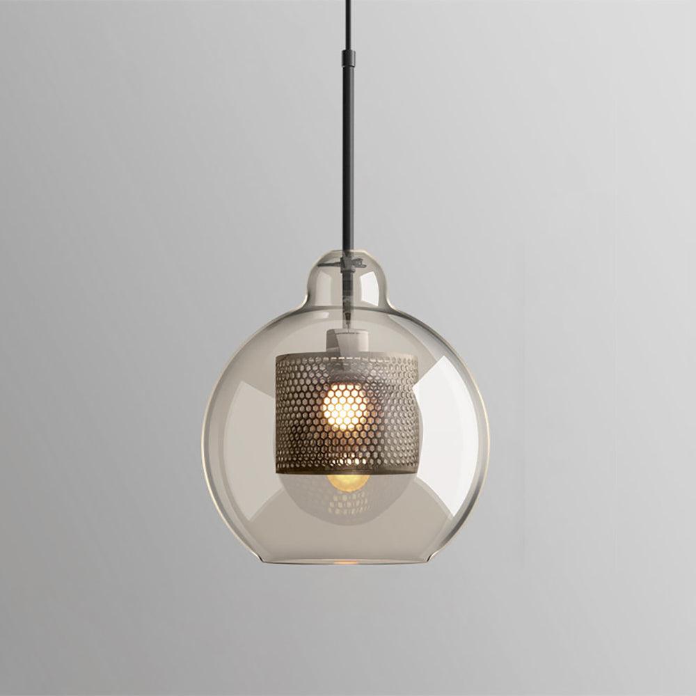 Sleek Round Cut Glass Pendant Light Fixture