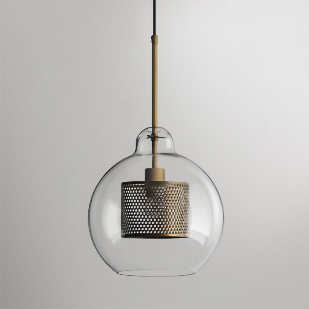 Sleek Round Cut Glass Pendant Light Fixture