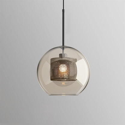 Sleek Round Cut Glass Pendant Light Fixture