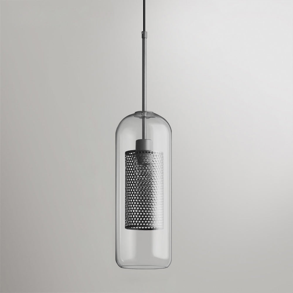 Sleek Round Cut Glass Pendant Light Fixture