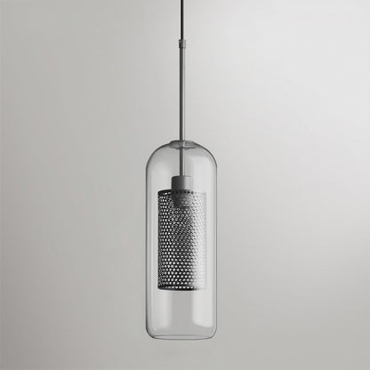 Sleek Round Cut Glass Pendant Light Fixture