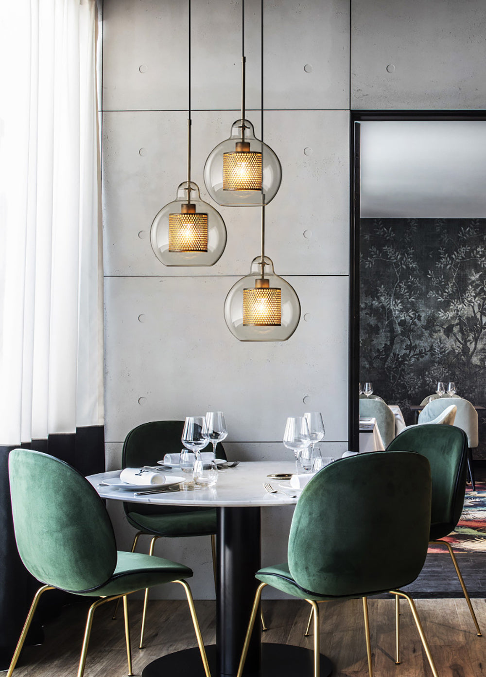 Sleek Round Cut Glass Pendant Light Fixture