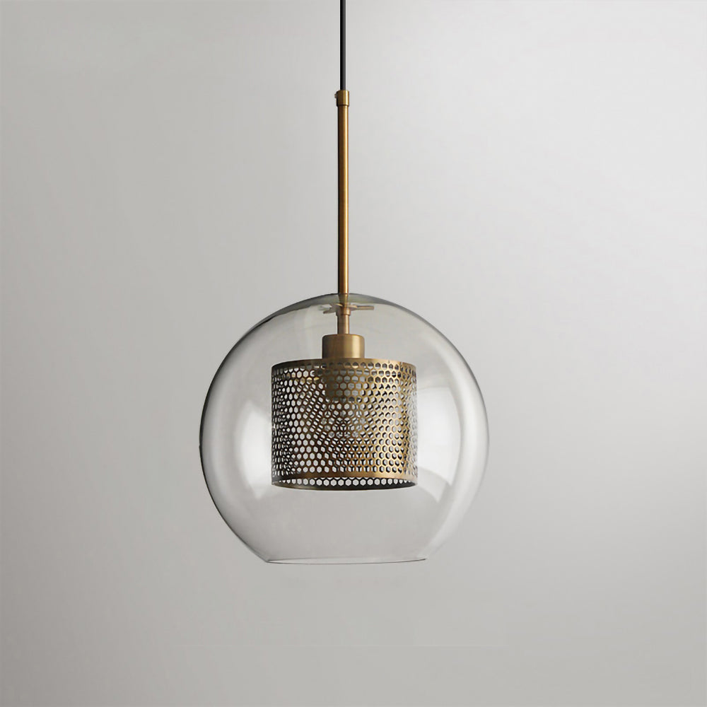 Sleek Round Cut Glass Pendant Light Fixture