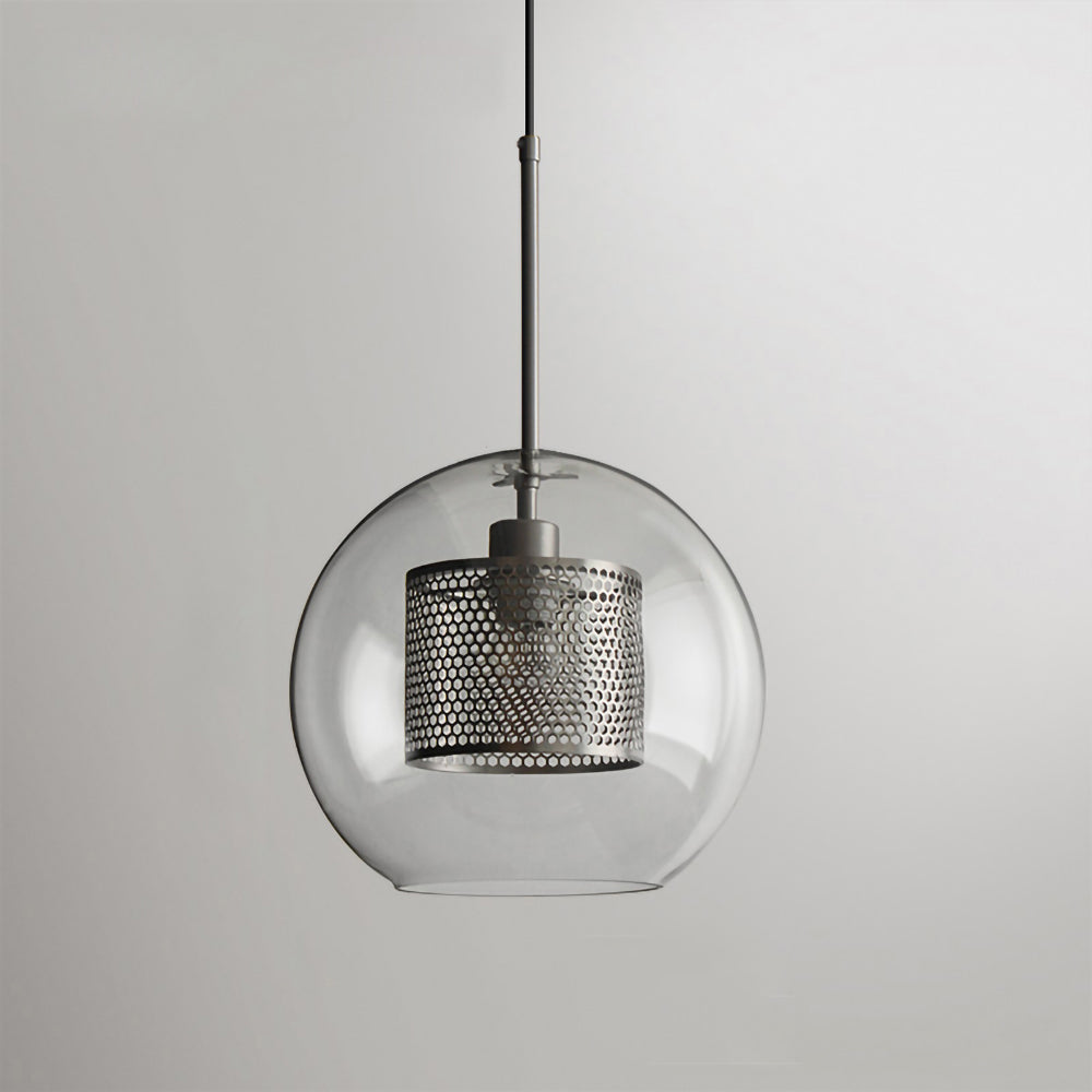 Sleek Round Cut Glass Pendant Light Fixture