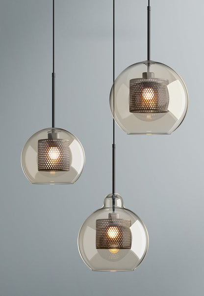 Sleek Round Cut Glass Pendant Light Fixture