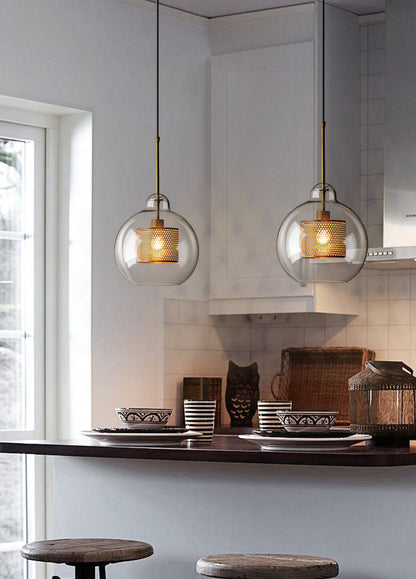 Sleek Round Cut Glass Pendant Light Fixture