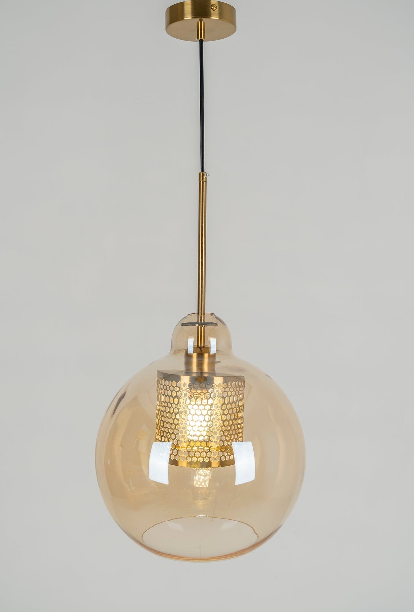 Sleek Round Cut Glass Pendant Light Fixture
