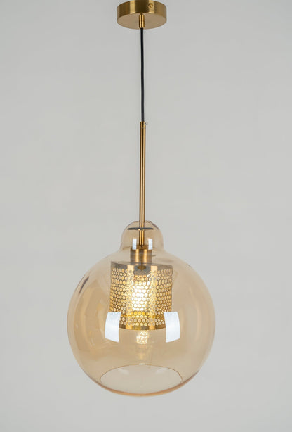Sleek Round Cut Glass Pendant Light Fixture