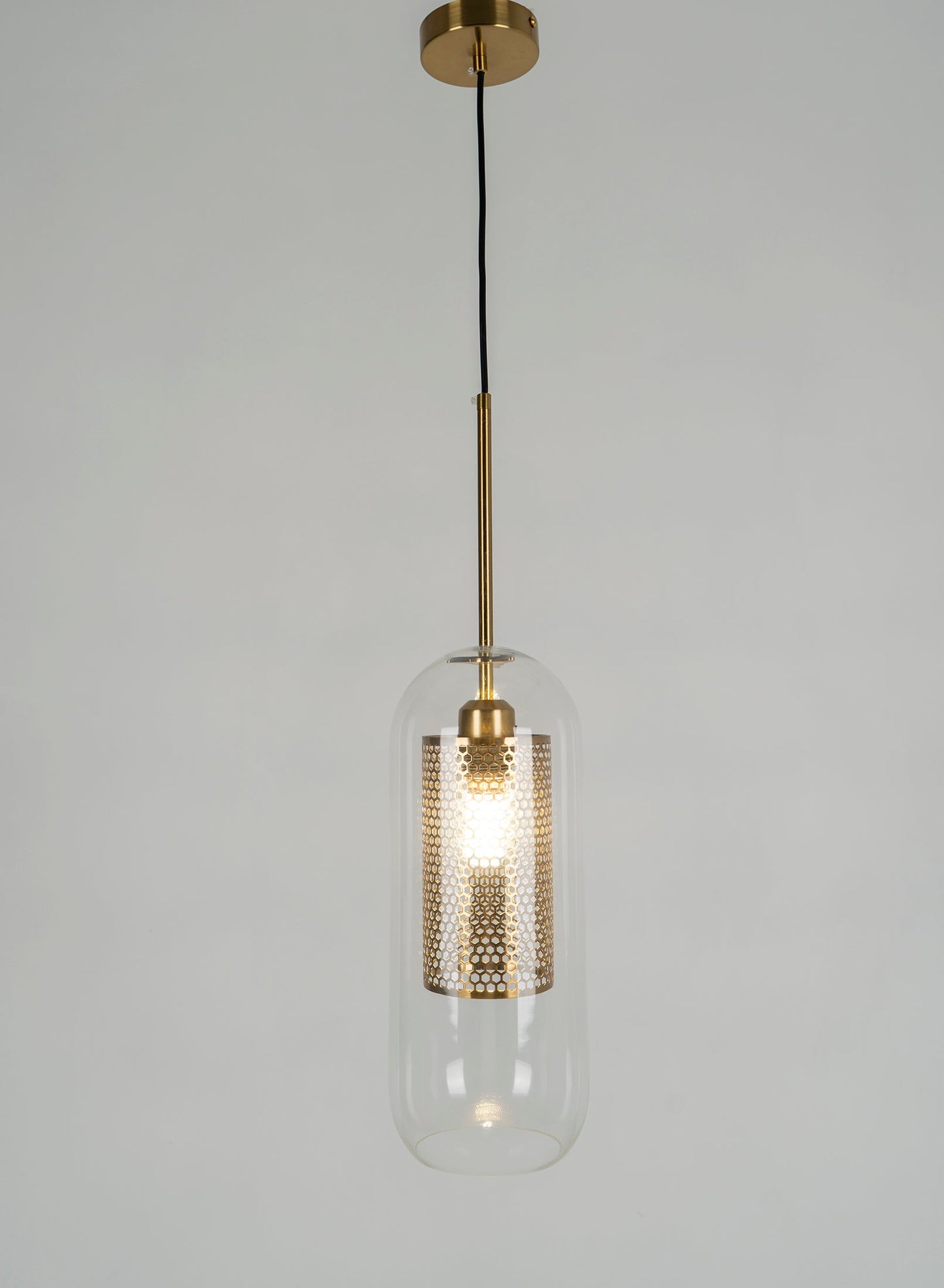 Sleek Round Cut Glass Pendant Light Fixture