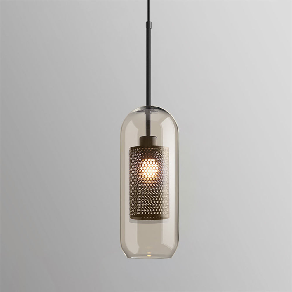 Sleek Round Cut Glass Pendant Light Fixture
