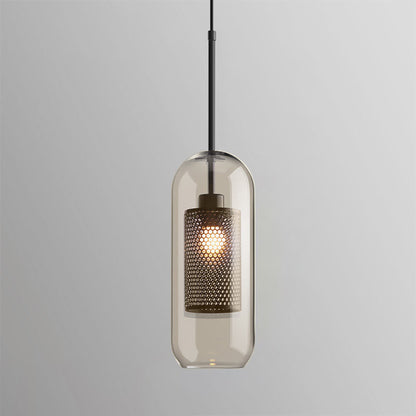 Sleek Round Cut Glass Pendant Light Fixture