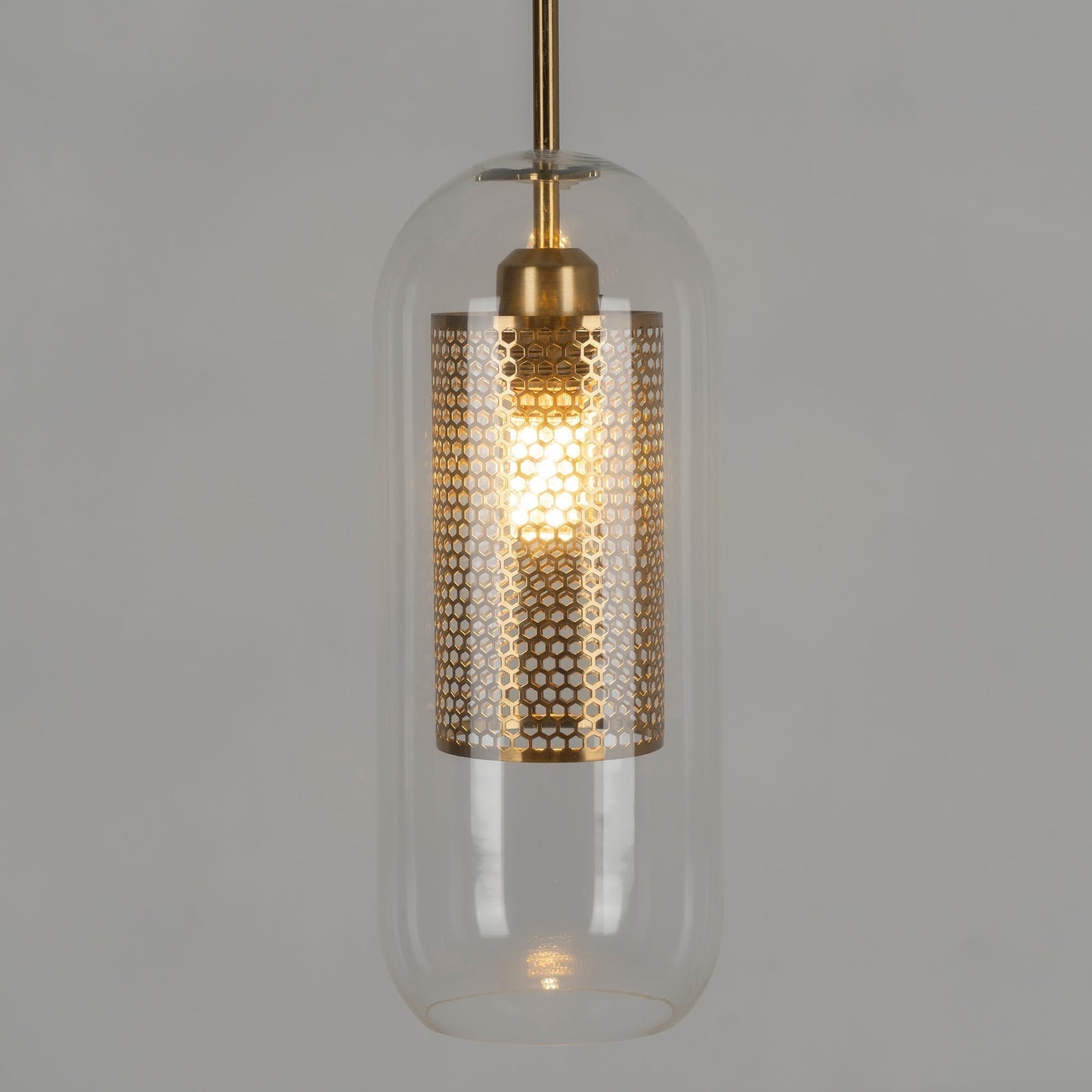 Sleek Round Cut Glass Pendant Light Fixture