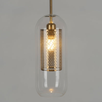 Sleek Round Cut Glass Pendant Light Fixture