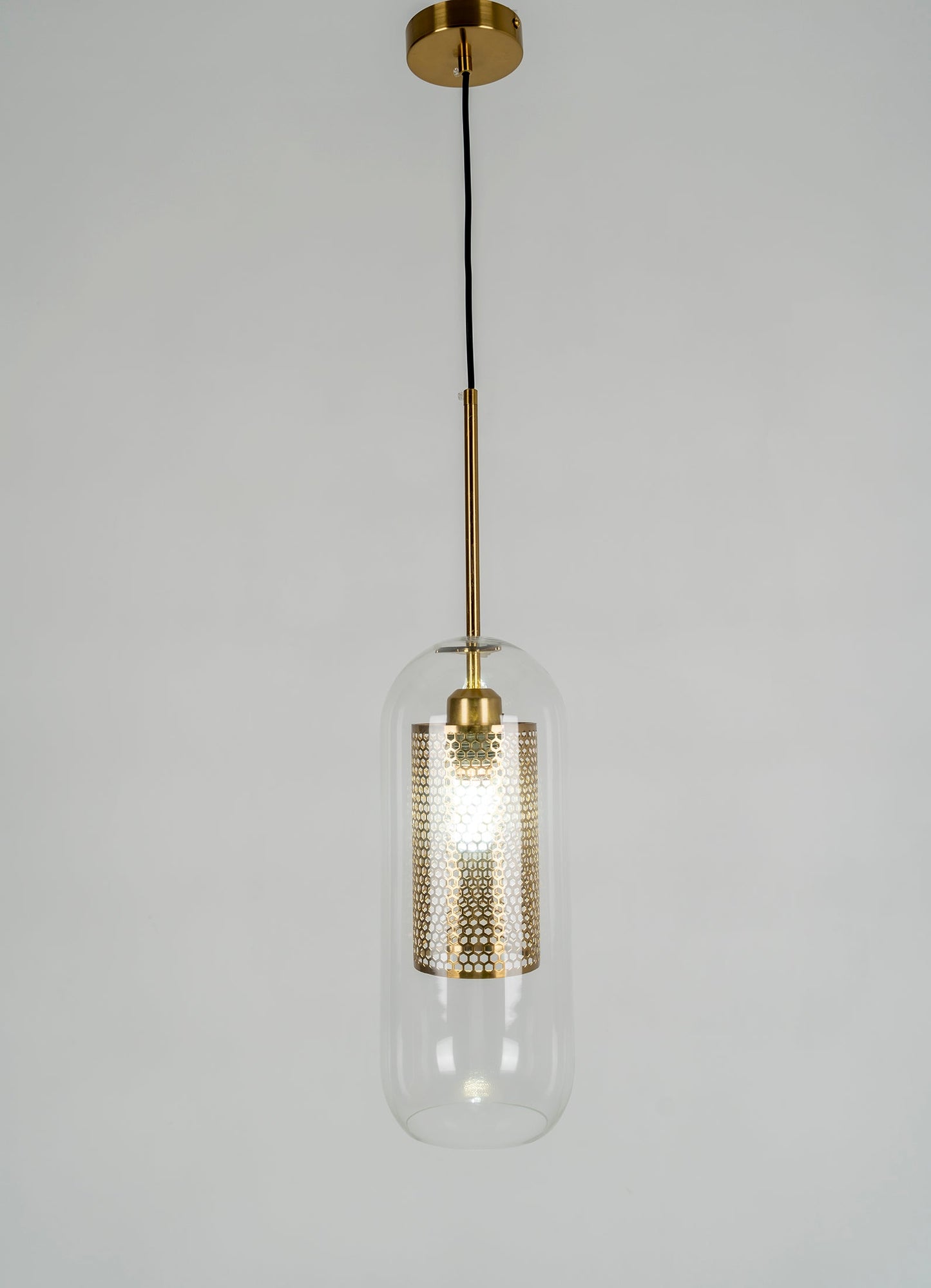 Sleek Round Cut Glass Pendant Light Fixture