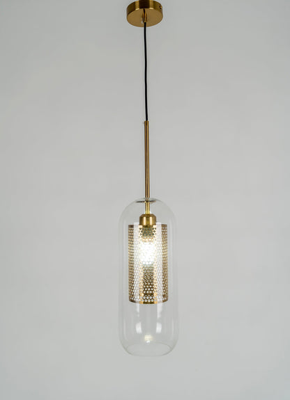 Sleek Round Cut Glass Pendant Light Fixture