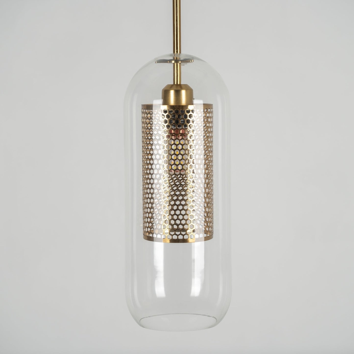 Sleek Round Cut Glass Pendant Light Fixture