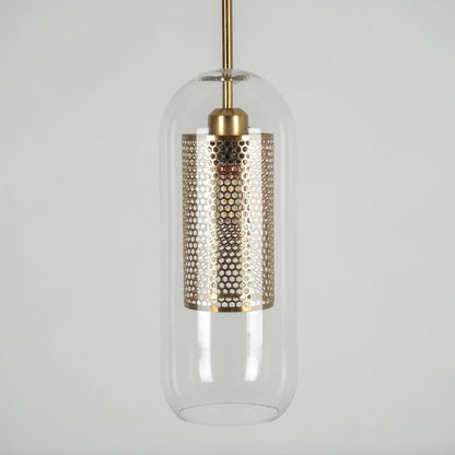 Sleek Round Cut Glass Pendant Light Fixture
