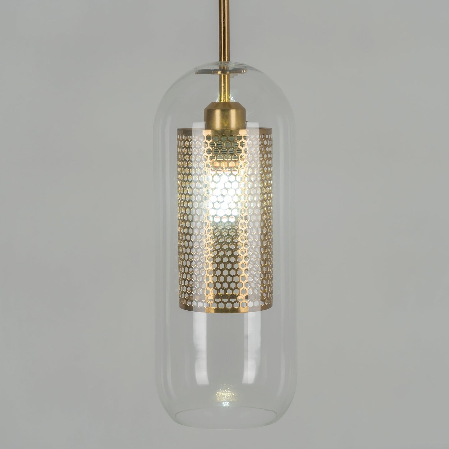 Sleek Round Cut Glass Pendant Light Fixture