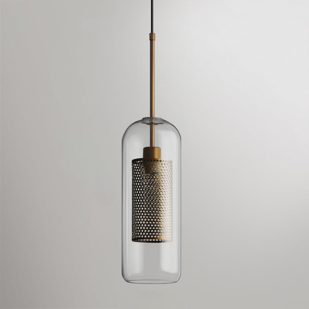 Sleek Round Cut Glass Pendant Light Fixture