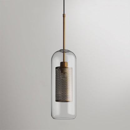Sleek Round Cut Glass Pendant Light Fixture