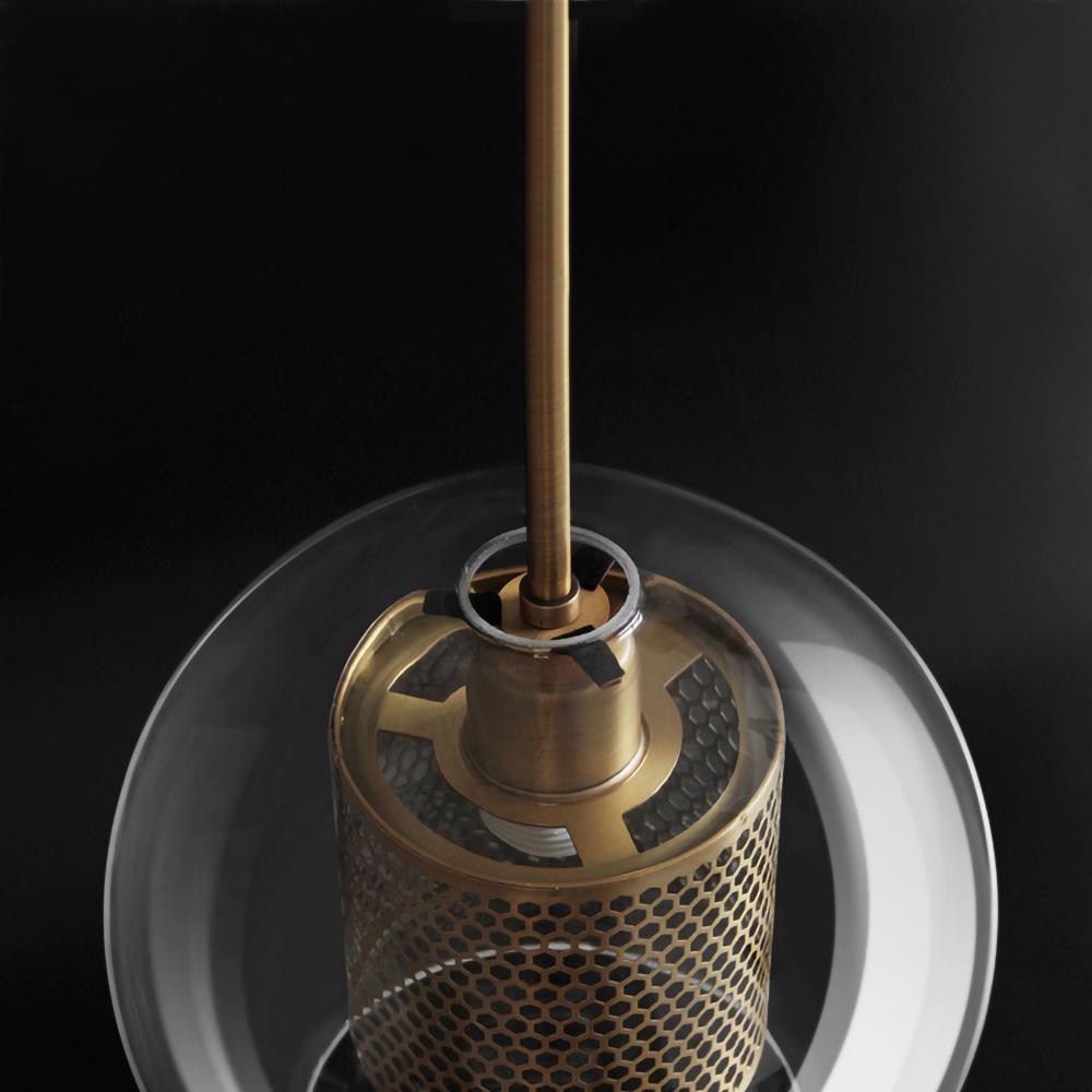 Sleek Round Cut Glass Pendant Light Fixture