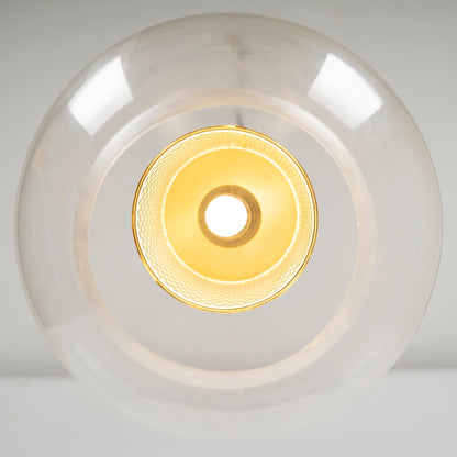 Sleek Round Cut Glass Pendant Light Fixture