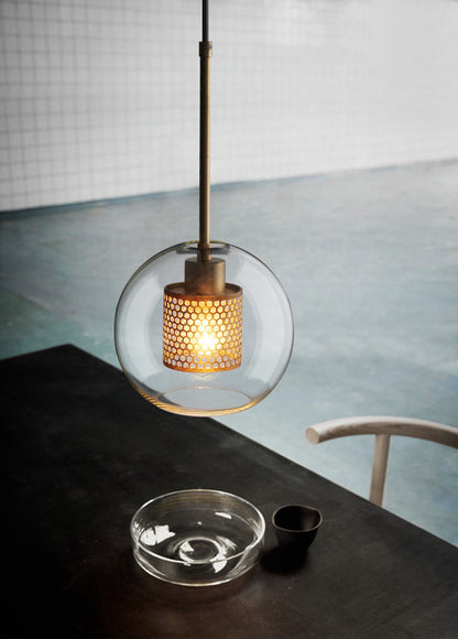 Sleek Round Cut Glass Pendant Light Fixture