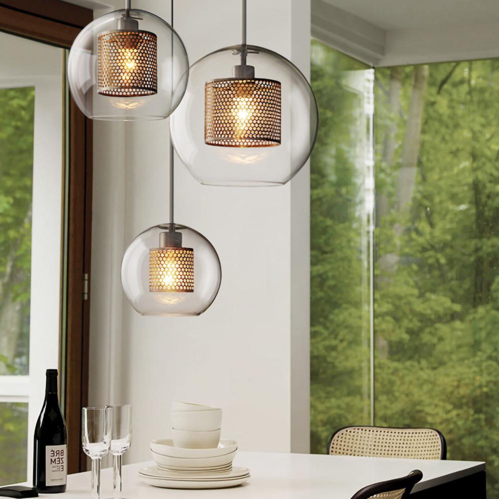 Sleek Round Cut Glass Pendant Light Fixture