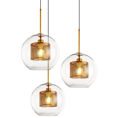 Sleek Round Cut Glass Pendant Light Fixture