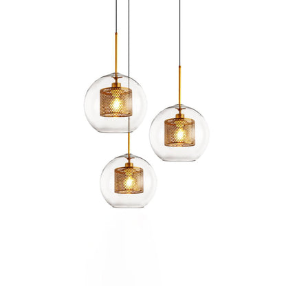 Sleek Round Cut Glass Pendant Light Fixture
