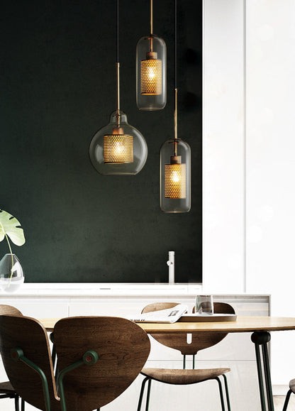 Sleek Round Cut Glass Pendant Light Fixture