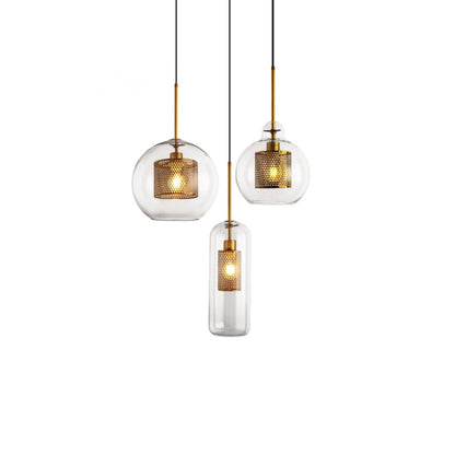 Sleek Round Cut Glass Pendant Light Fixture
