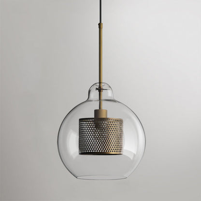 Sleek Round Cut Glass Pendant Light Fixture