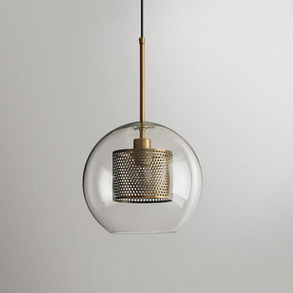Sleek Round Cut Glass Pendant Light Fixture