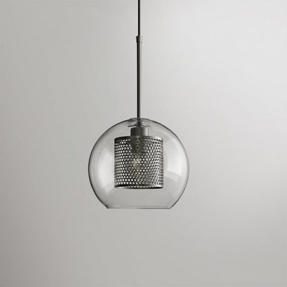 Sleek Round Cut Glass Pendant Light Fixture