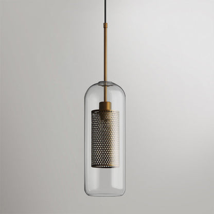Sleek Round Cut Glass Pendant Light Fixture