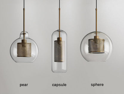 Sleek Round Cut Glass Pendant Light Fixture