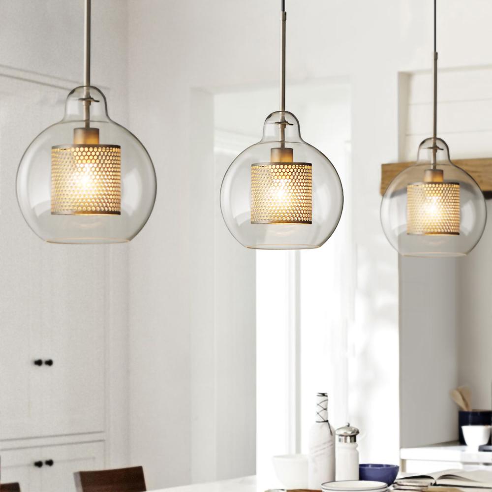 Sleek Round Cut Glass Pendant Light Fixture