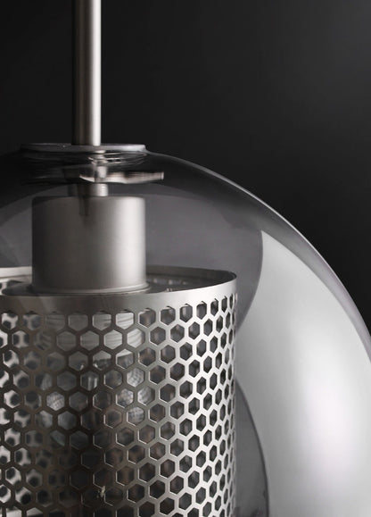 Sleek Round Cut Glass Pendant Light Fixture