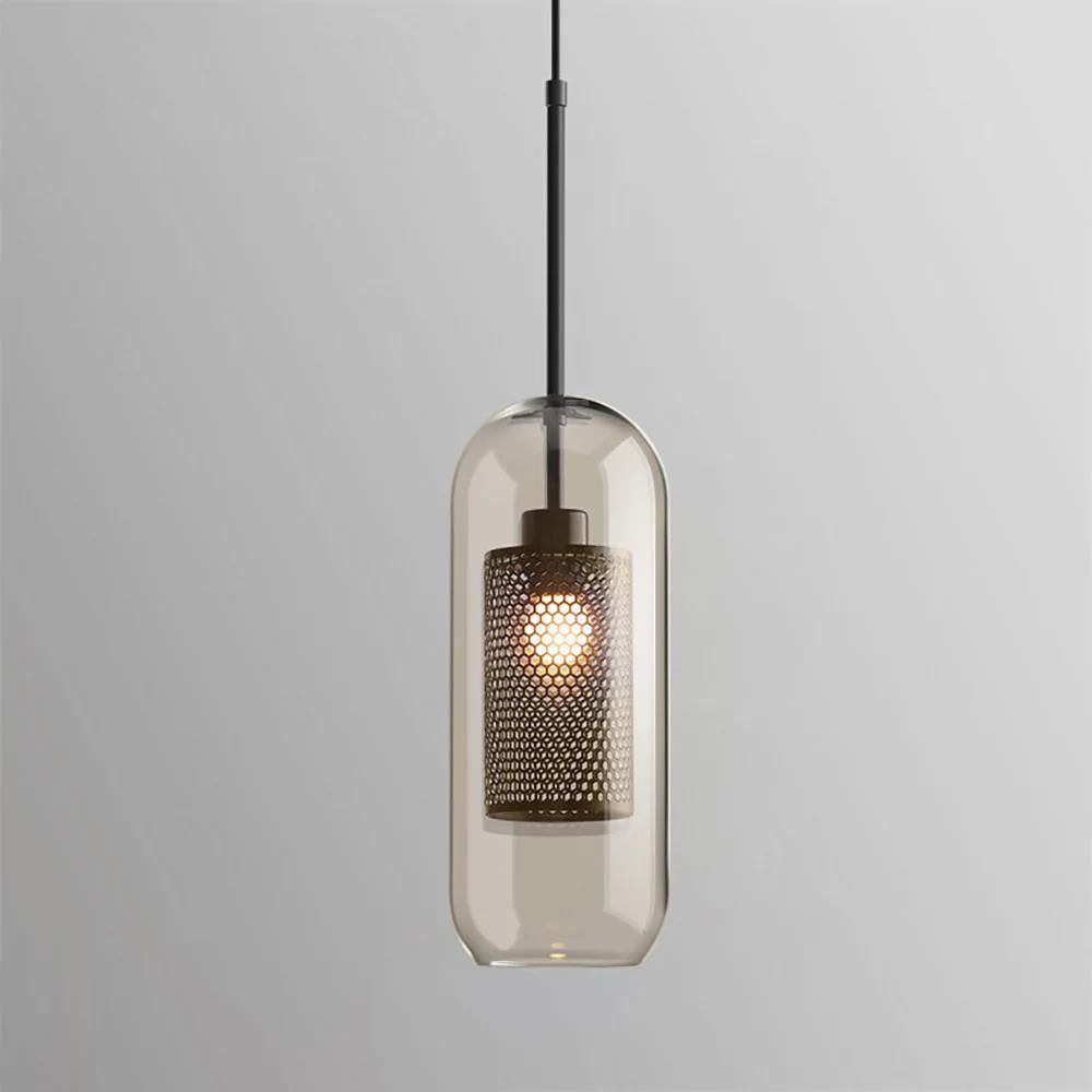 Sleek Round Cut Glass Pendant Light Fixture