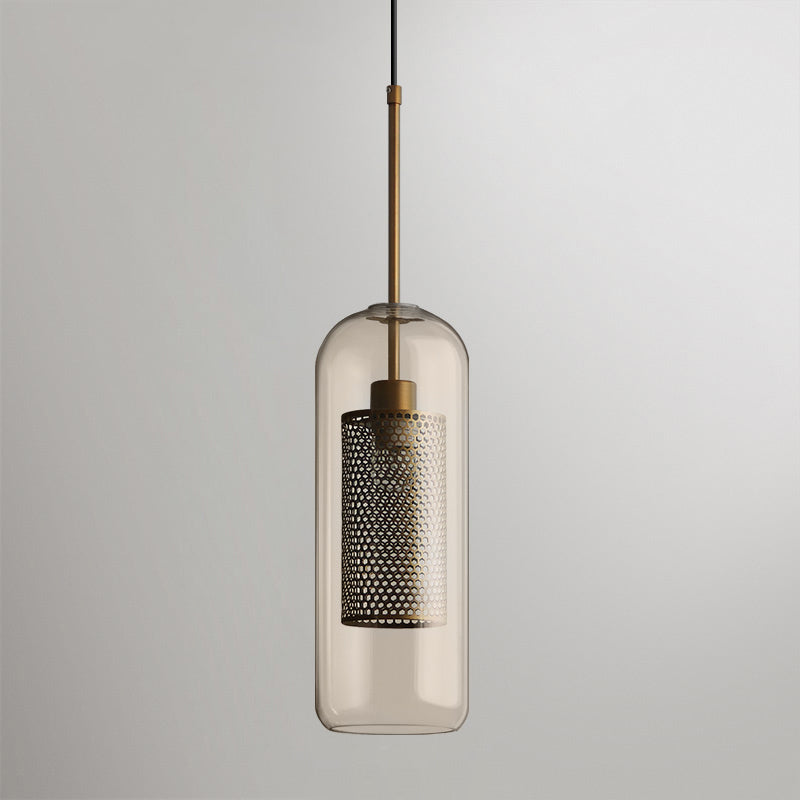 Sleek Round Cut Glass Pendant Light Fixture